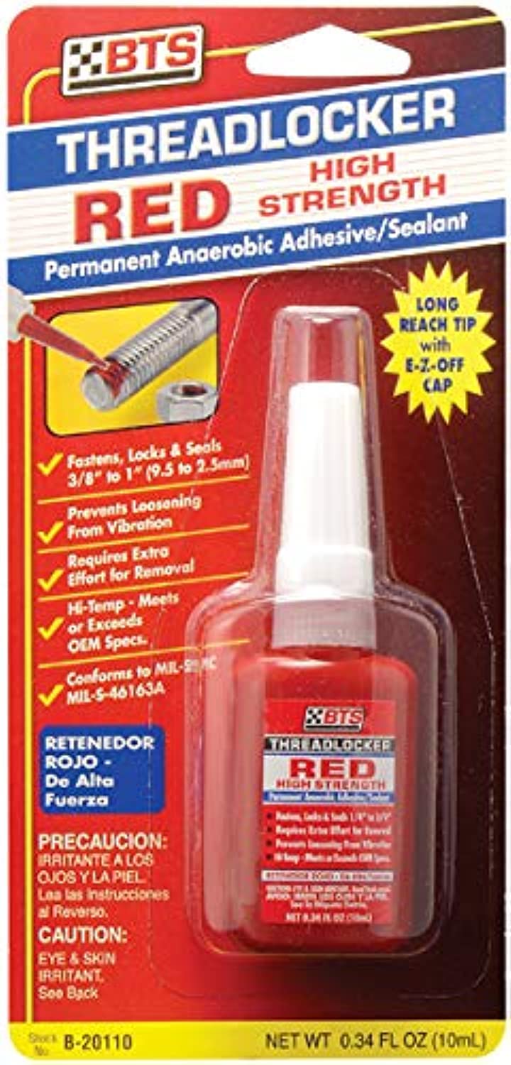 BTS RED ThreadLocker MIL-S-46163A Adhesive for nuts and bolts - High strength - 10ml