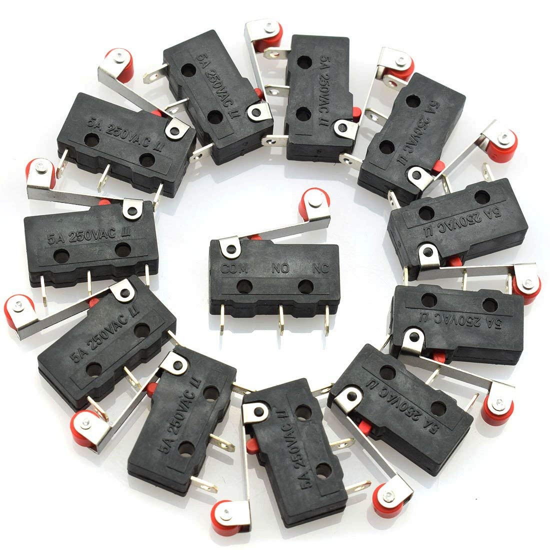 REES52 12pcs 3pin Micro Switch Momentary Toggle AC 250V 5A SPDT Miniature NO/NC Switch Electronic Circuit Mechanical Control Switch Long Roller Lever (B07PLVQYXW) Amazon Price History, Amazon Price Tracker