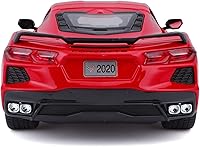 Vista 4 de 2020 Chevrolet Corvette Stingray C8 Dark Gray Metallic with Racing Stripes 1/18 Diecast Model Car by Maisto