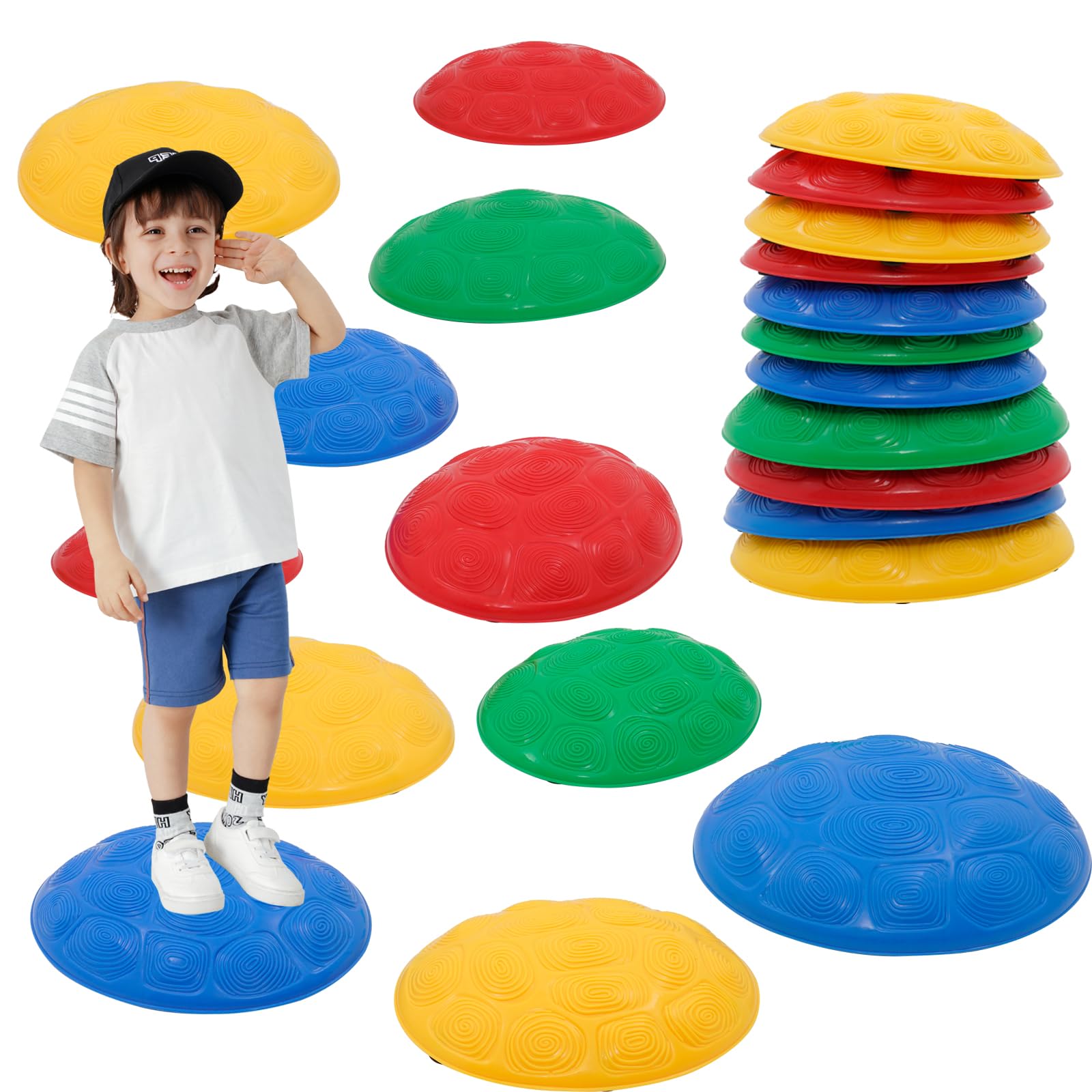 Pierres D'Équilibre Lumineuses Pour Enfants - 6 Crabes Antidérapants, Sac Inclus - Parcours Motricité - 8