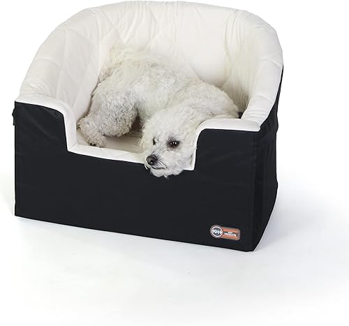 K&H PET PRODUCTS - Asiento elevador para mascotas, perros y gatos, plegable, talla S, color negro y crema