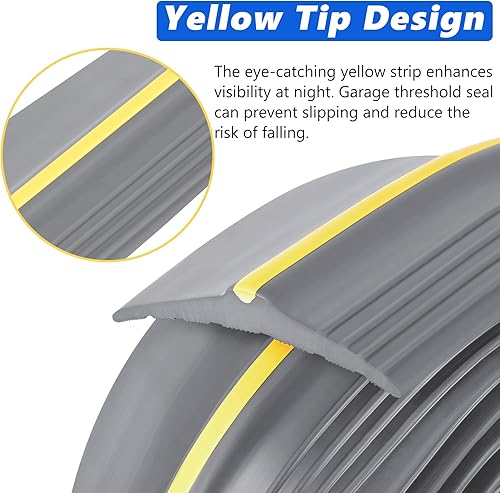 Miniatura 10 de MYFAMIREA Tira de sello de umbral inferior de puerta de garaje de 12 pies con adhesivo y sellador negro de 10.1 fl oz, sello universal de goma para