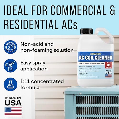 Miniatura 6 de Maplefield Limpiador de bobina de CA de alta resistencia, 1 galón, libera rendimiento y eficiencia de CA, solución ultra concentrada para unidades y