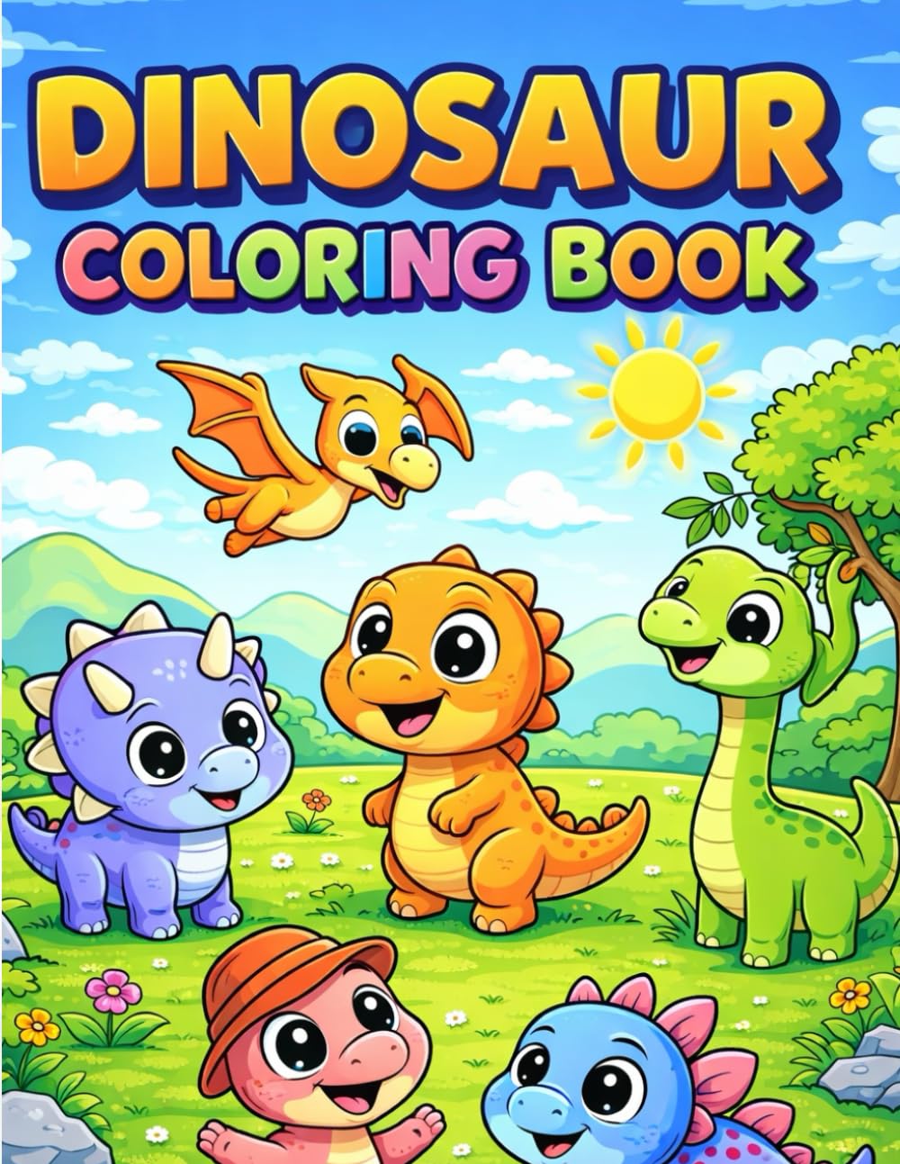 Cute Dinosaur Coloring Book for Kids