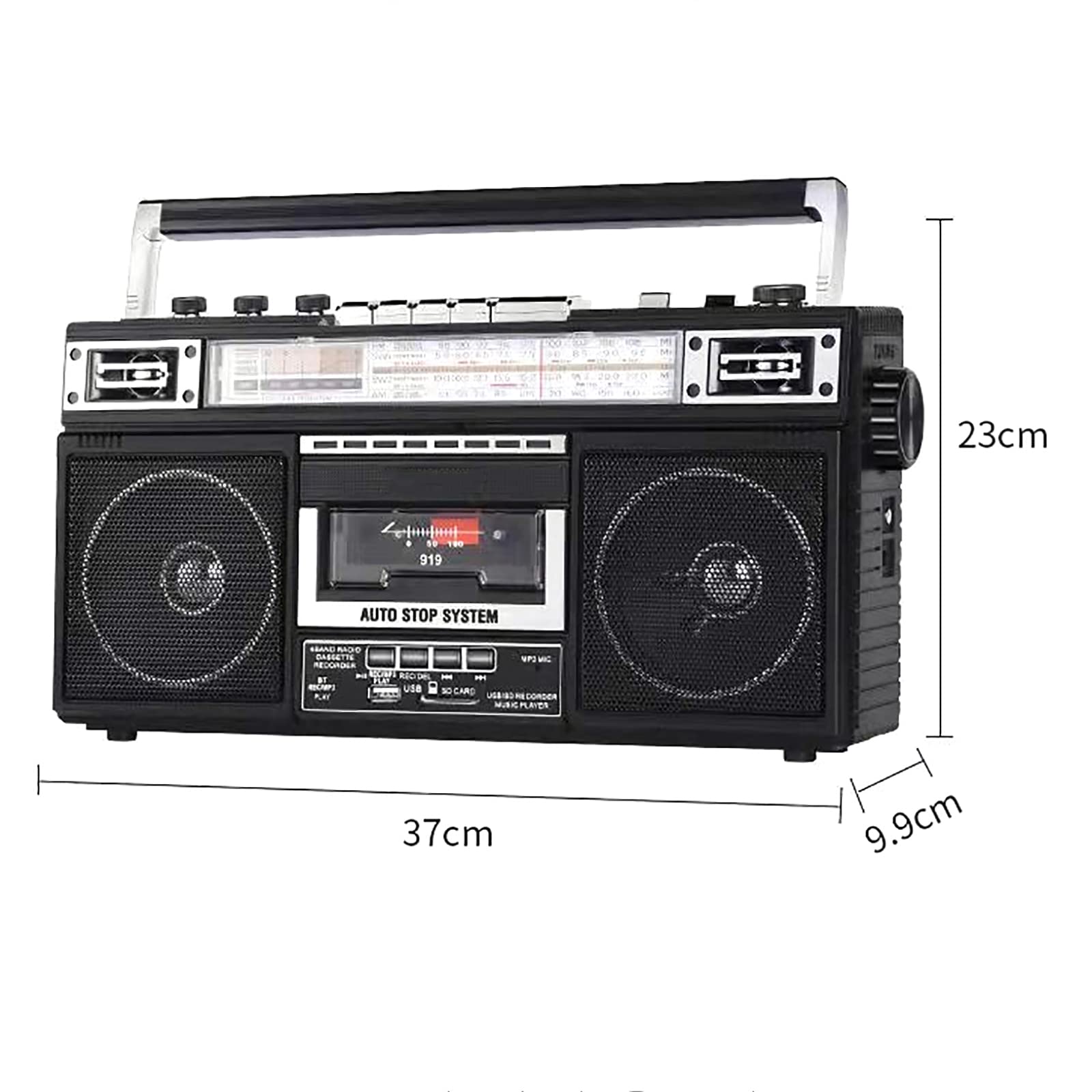 Radio Retro, grabadora de Casete, Radio y Reproductor portátil, Reproductor de Cinta con AM/FM/SW1/SW2, Altavoz Integrado con Reproductor Bluetooth, Compatible con entrad