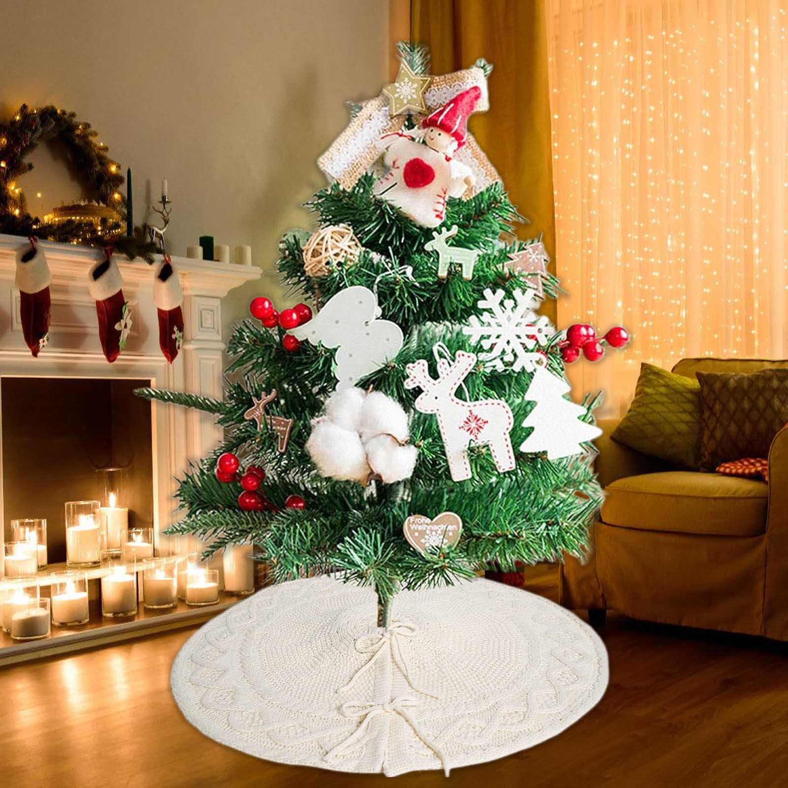 Elegante tappeto per albero di Natale, bianco, decorazione per albero di Natale
