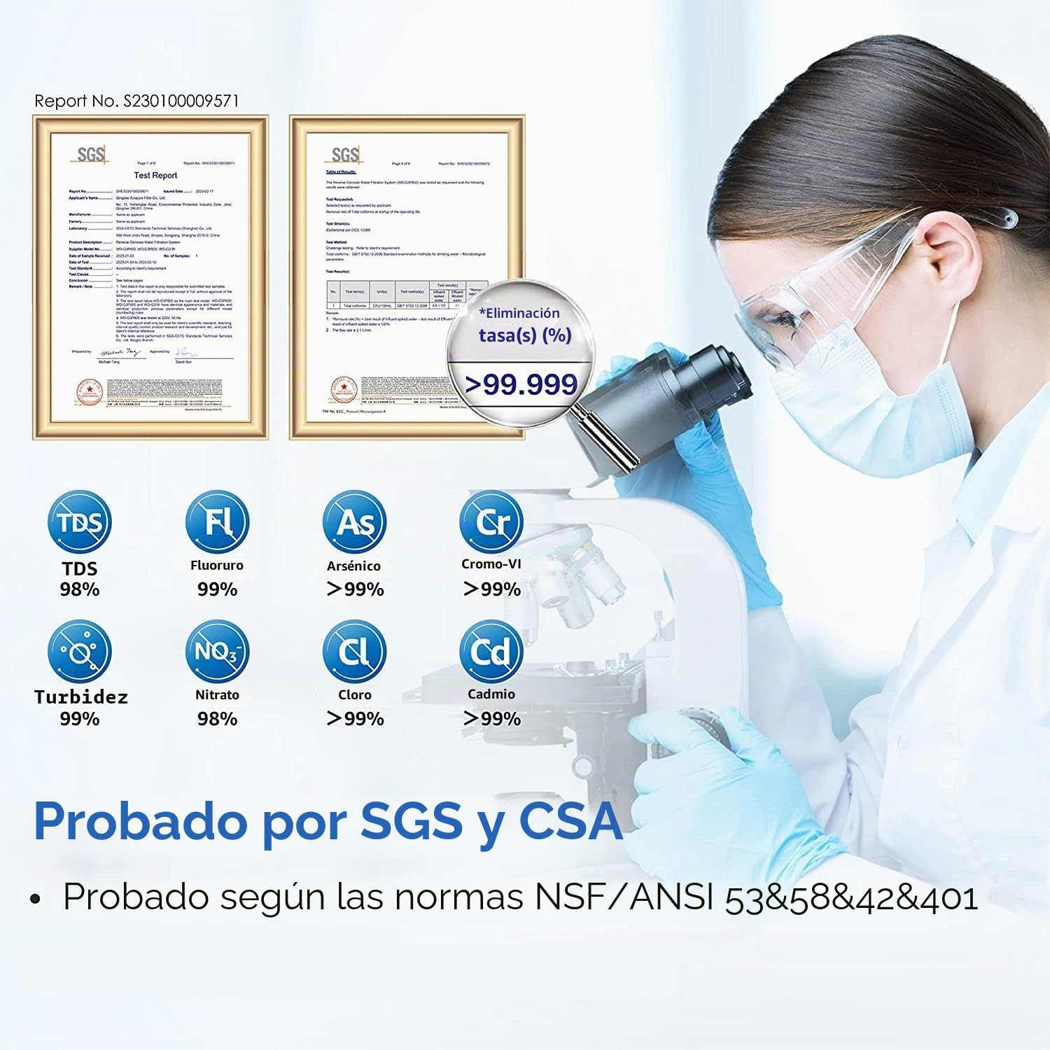 Waterdrop G3P600 Sistema de Ósmosis Inversa con Filtro de Agua en Línea de Remineralización, Posfiltro de Conexión Rápida de 1/4" para Sistema de Filtro de Osmosis Inversa RO, Restauración d