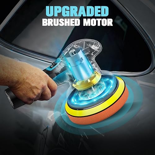 Miniatura 4 de Pulidora de búfer inalámbrica, pulidora portátil de 6 pulgadas con 1 paquete de batería de litio de 12 V, 6 velocidades variables de 2500 a 5000