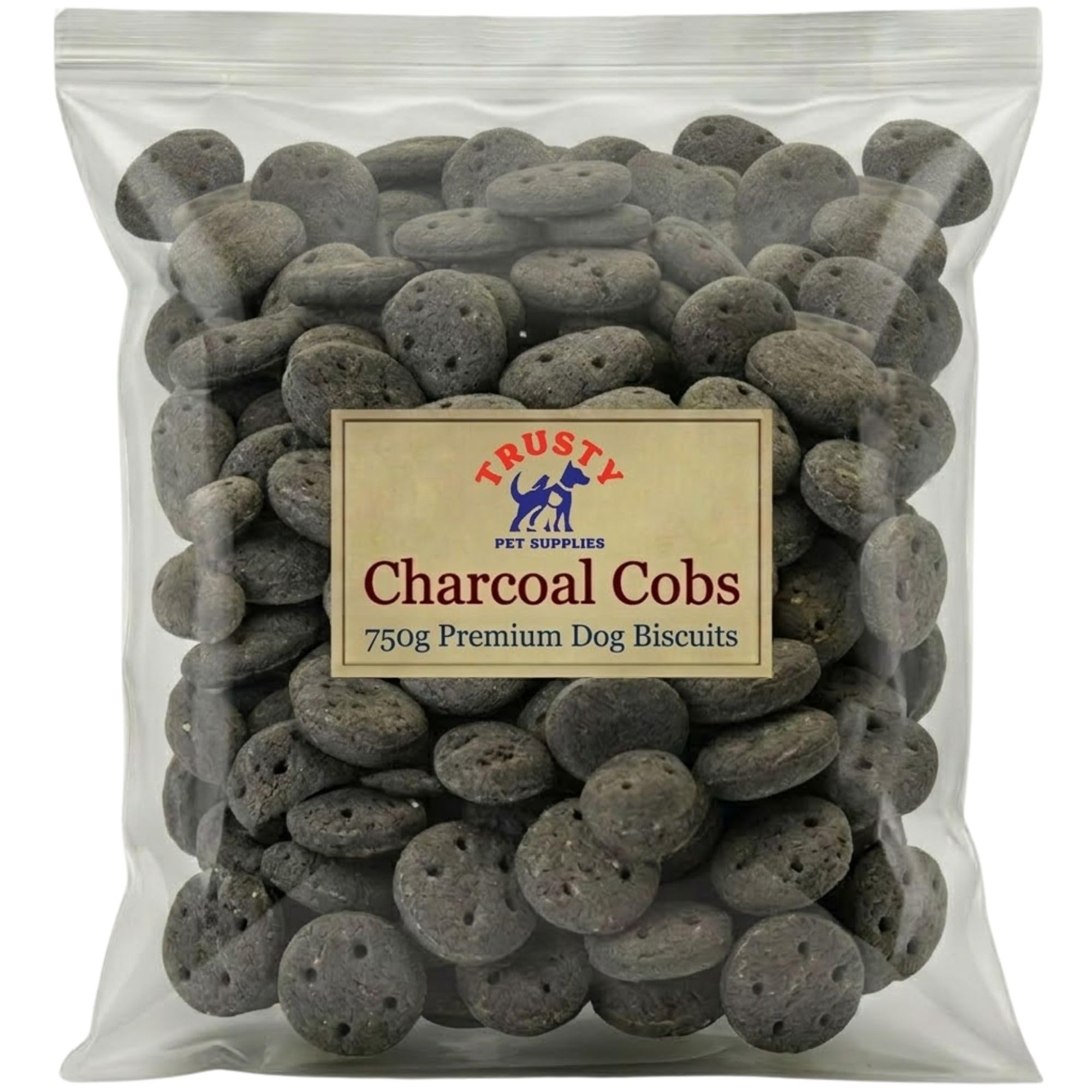 Charcoal Dog Biscuits Cobs 750g | Helps Support Digestion, Reduce Wind & Plaque | Dog Treats & Dog Biscuits | Dog Charcoal Biscuits Training Treats | Small Dog Treats | Trusty Pet Supplies