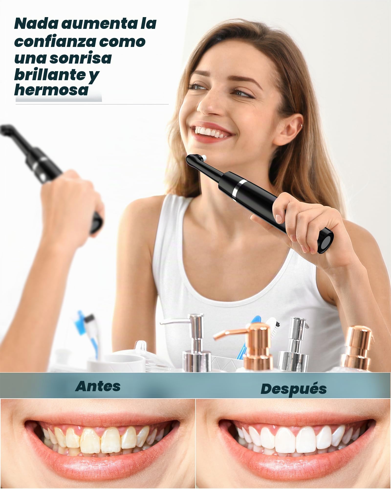 Stim-U-Dent - Juego de blanqueamiento de dientes con 5 modos para limpiar los dientes y blanquear los dientes, para pulir después de la limpieza dental, juego de blanqueamiento dental con 5 cabezales