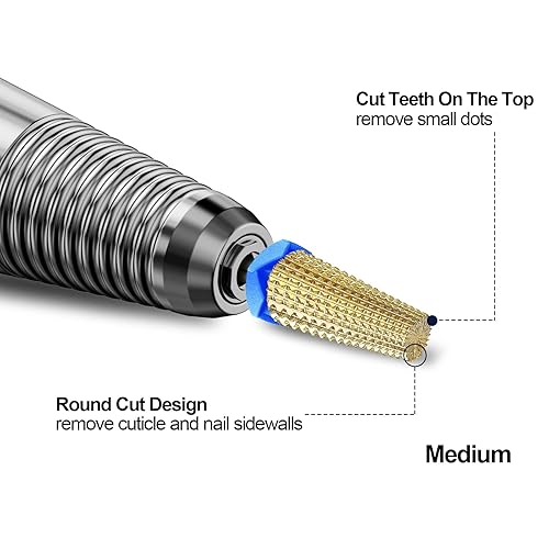 Miniatura 6 de Brocas de uñas de tungsteno 5 en 1, brocas de carburo para cutículas de gel duro acrílico, quitar cutículas universales de 332 pulgadas para máquina