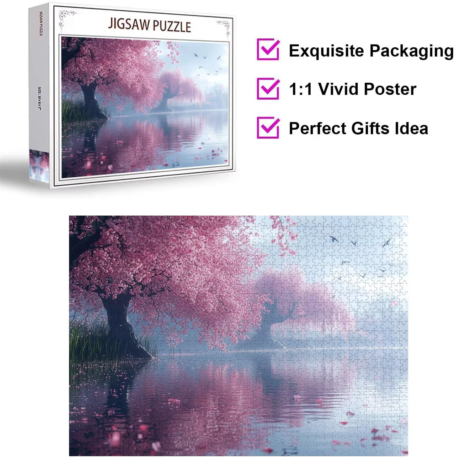Puzzle 3000 Piezas Cerezo en Flor Puzzle de Madera Desafiante, n-869