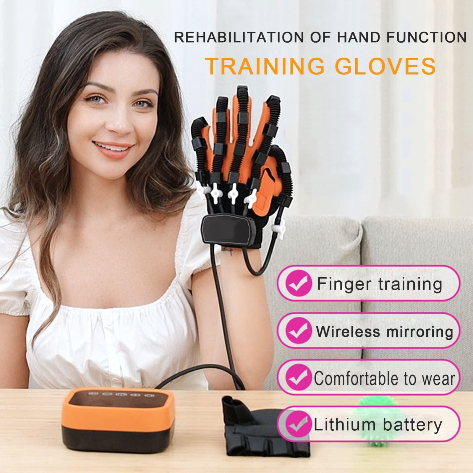 Férula de Mano/Guantes de Robot de rehabilitación/Entrenador de rehabilitación de flexión y extensión de Dedos, con Guantes espejados, para el deterioro Funcional de la recuperación del GOL