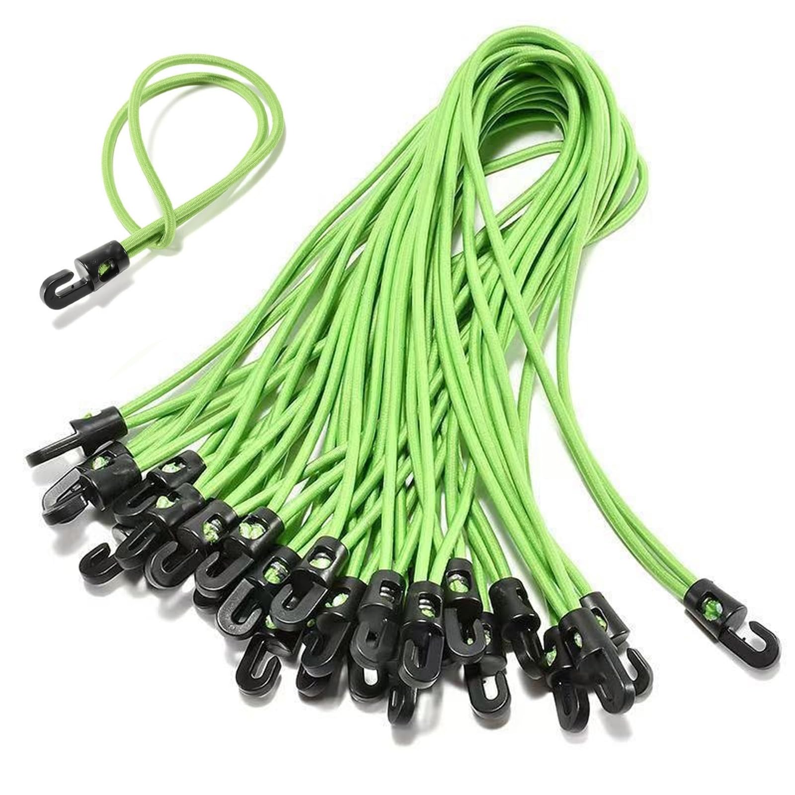 Bungee Cords with Hooks 75 Pcs, 10 Inch Elastic Short Bungee Ropes with Hooks, Ideal for Securing Luggage Camps, Tarps
