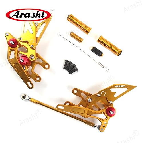 Miniatura 29 de Arashi reposapiés para motocicleta, accesorios ajustables, juego de reposapiés traseros Negro