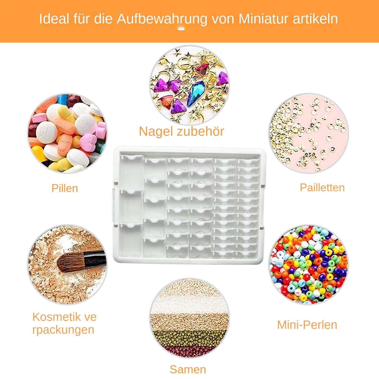 Contenitore per organizer con strass, vetrina trasparente per