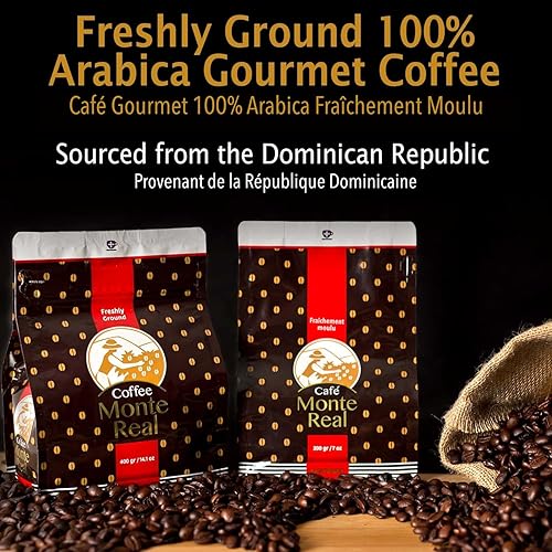 Miniatura 2 de Monte Real - Café Arábica Gourmet, café molido saborizado, café molido tostado fresco, tostado medio oscuro, sabor a cacao, 14.11 oz