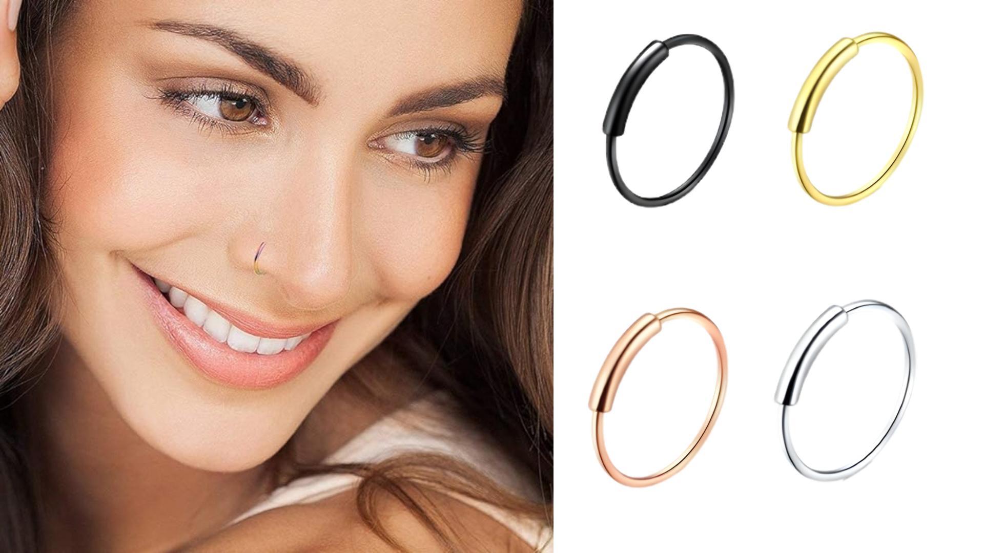 Acciaio Inox Gioielli 5 Paia Orecchini A Cerchio In Acciaio Inox - Foto 4