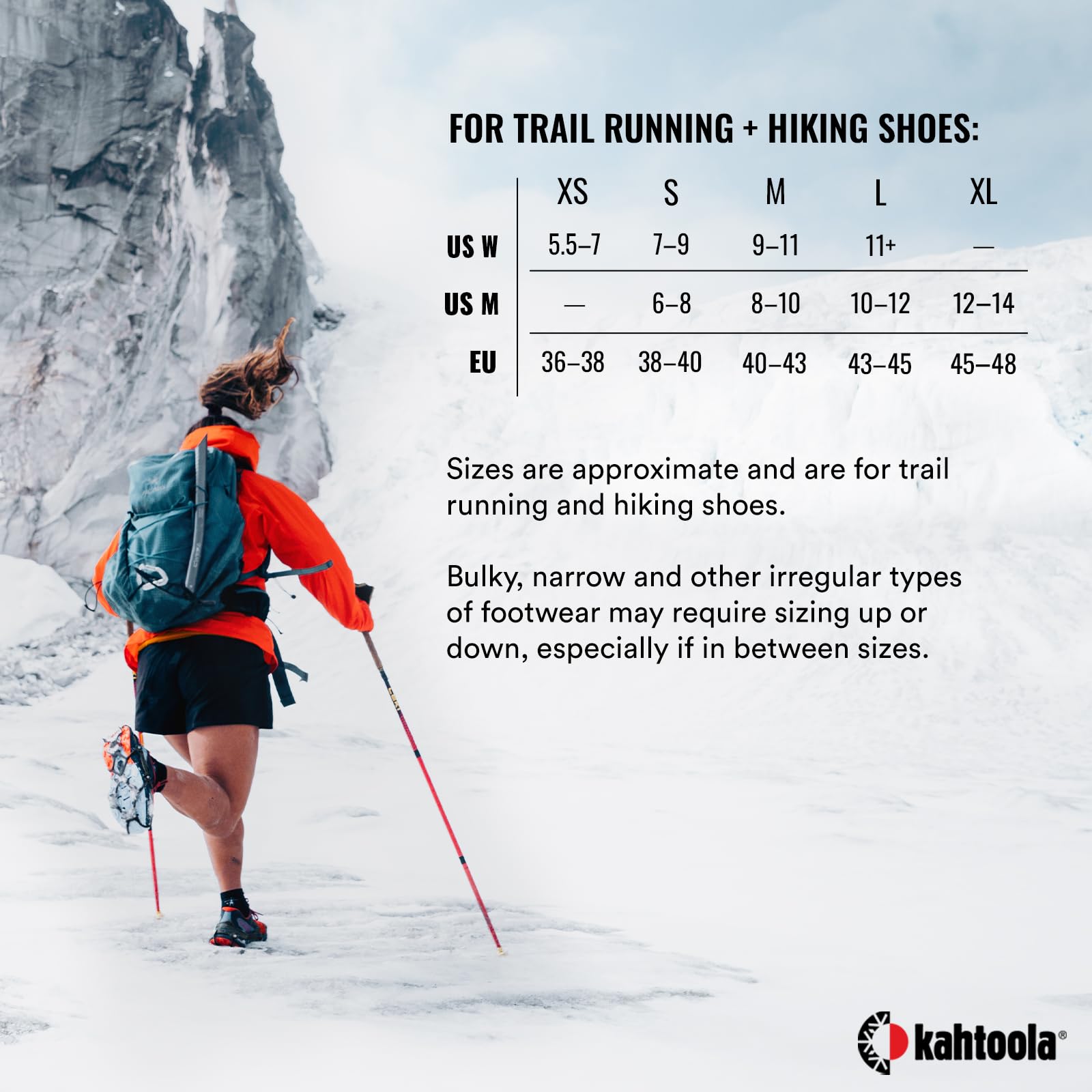 Kahtoola MICROspikes Ghost Chaussures d'hiver à Traction Ultra légères avec 12 Pointes pour la Course à Pied, la randonnée et la Marche sur Terrain glacé et Mixte