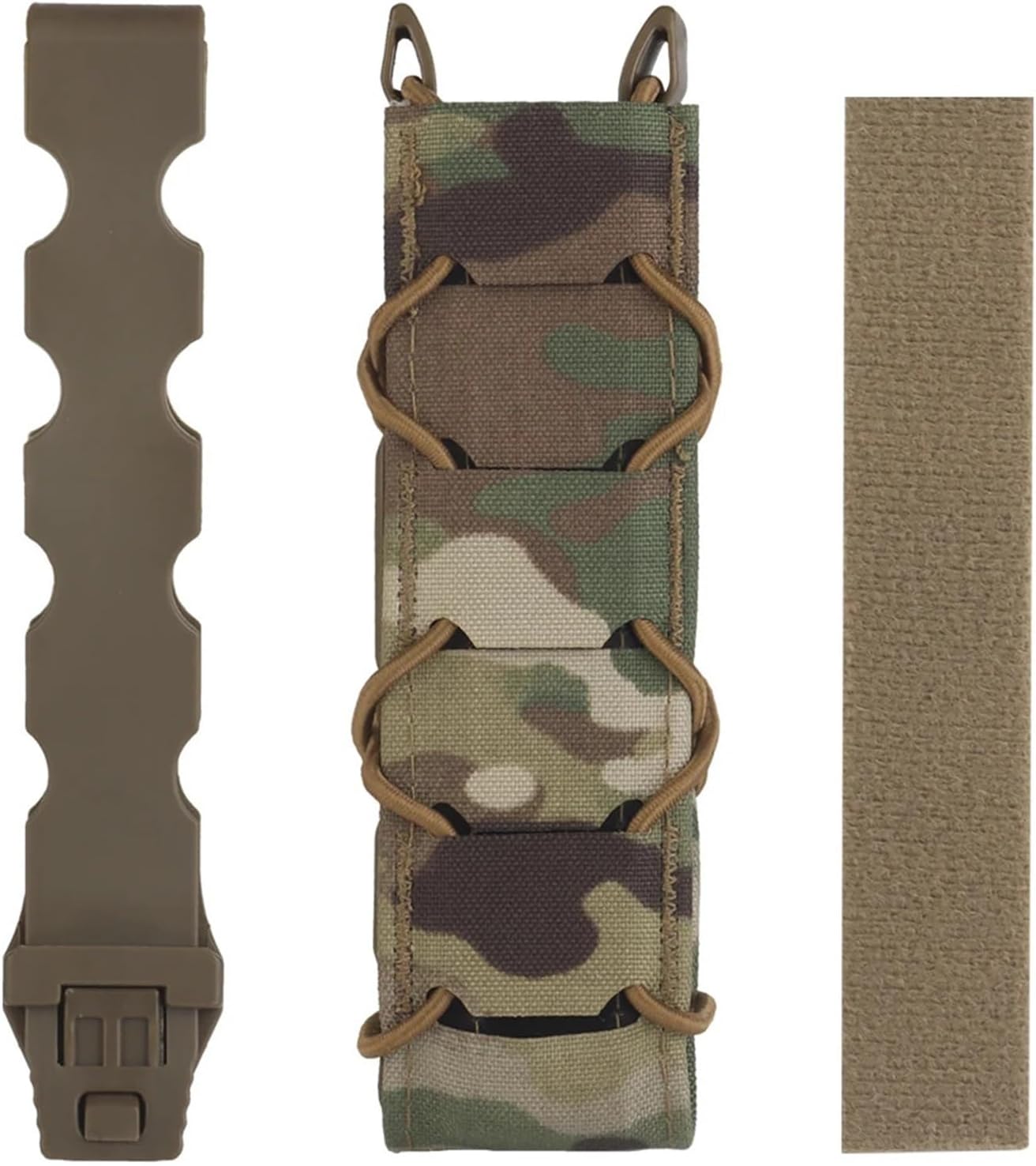 Long Single Magazine Pouch Quick Release MOLLE Hook-Loop Clip Mag Carrier Holder Extended Mag MP5/7/9