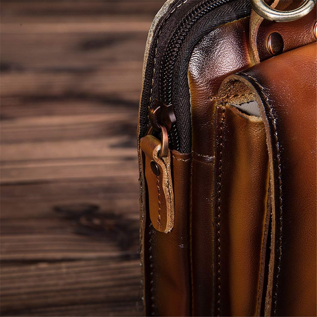 Custodia Per Fotocamera in Pelle Genuina, Custodia Per Fotocamera in Pelle Vintage Borsa Da 6 Pollici Da 6 Pollici Da 6 Pollici Borsa Per Fotocamera Multifunzione Con Gancio,Dark coffee black edge