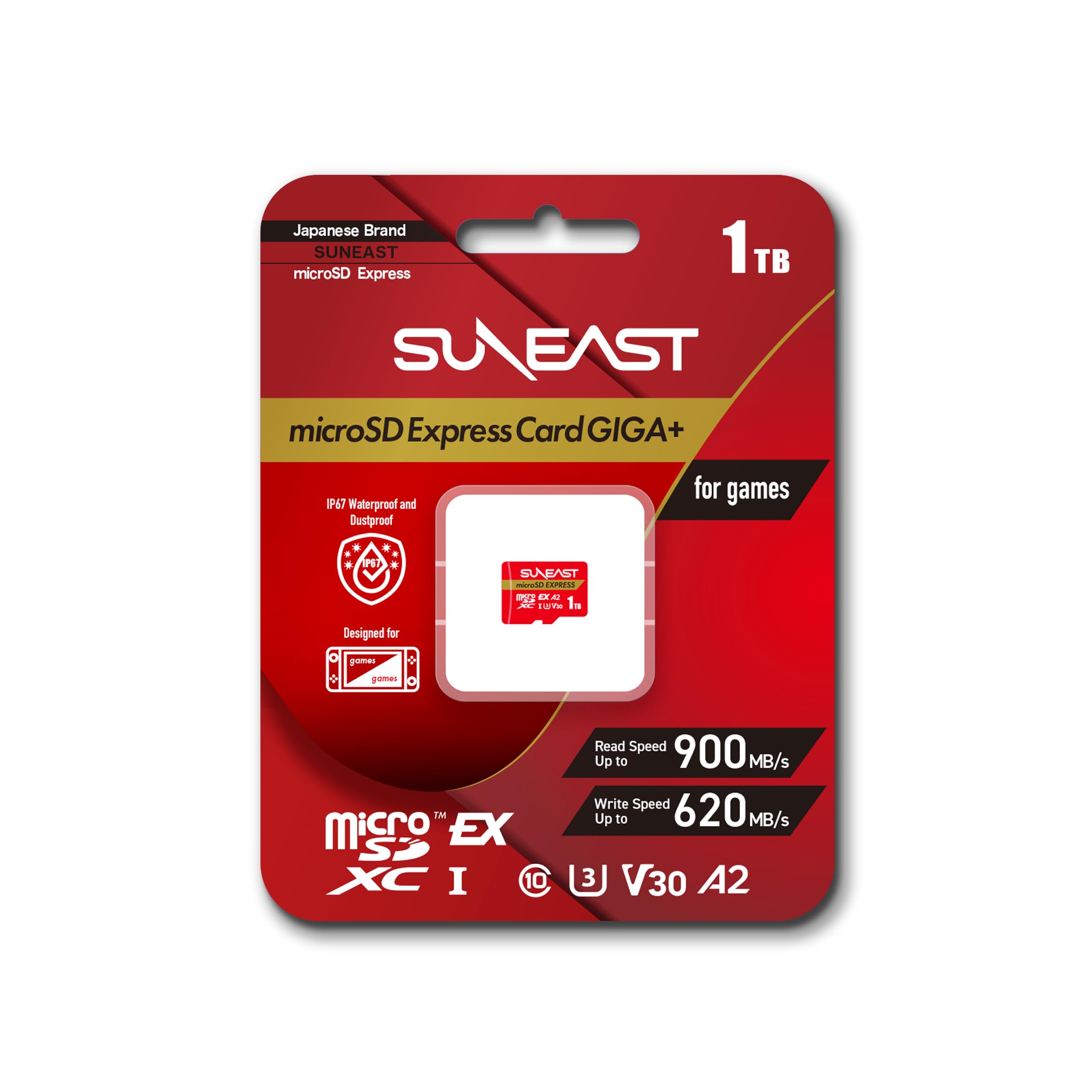 SUNEAST Scheda di memoria microSD Express da 1 TB, velocità di lettura fino a 900 MB/s e di scrittura fino a 620 MB/s, U3 V30 UHS-I A1, compatibile con Nintendo Switch 2 e Steam Deck