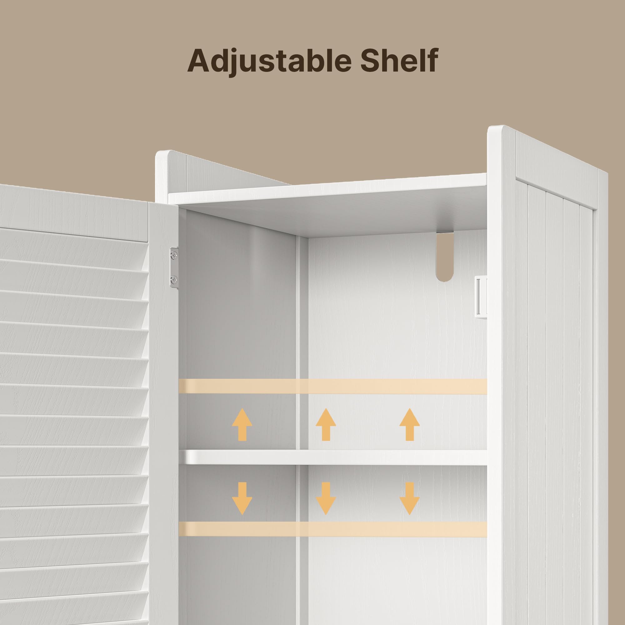 Xbro Mueble Baño con Cesto para Ropa, Armario Columna con Estantería y Puerta con Balda Ajustable, para Baño Pequeño, 40 x 170 x 37 cm, Blanco
