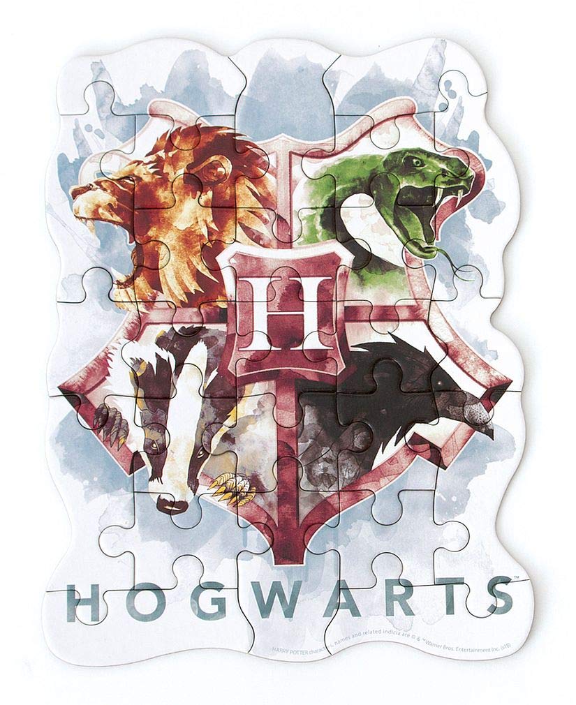 Playhouse Harry Potter Houses of Hogwarts 25-piece Die-Cut Shaped Mini Puzzle for Kids