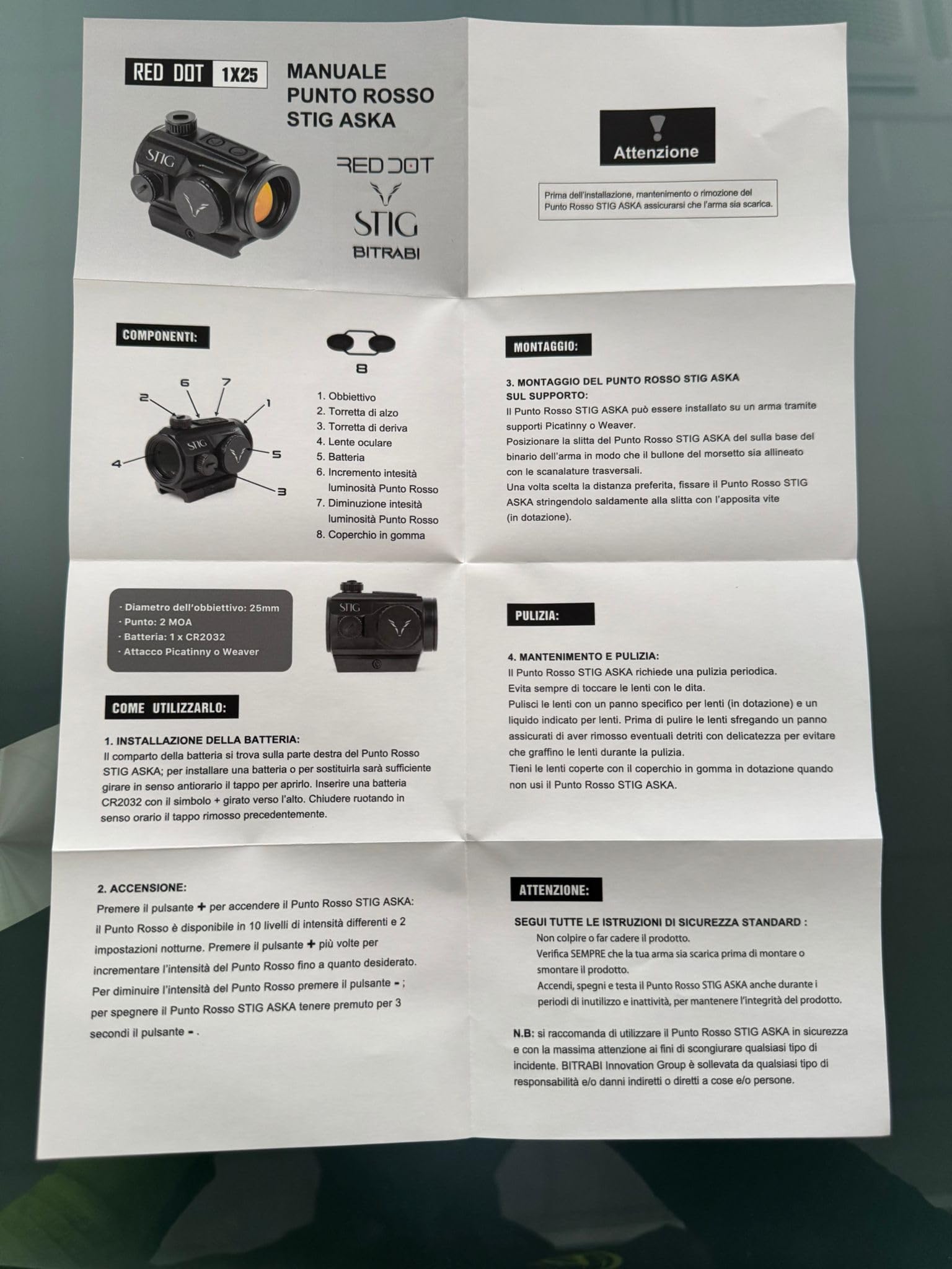 STIG Red Dot Sight 25mm Picatinny