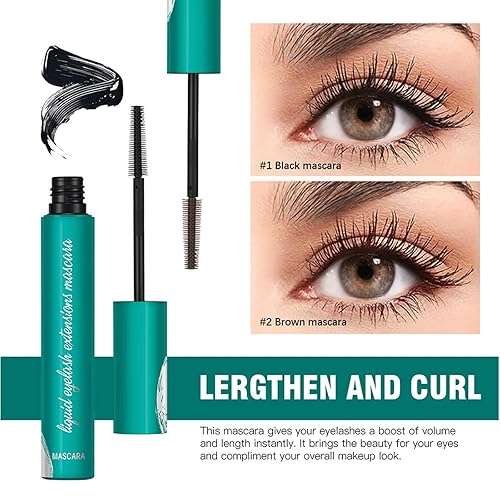 Miniatura 6 de Máscara líquida gruesa 2023, rímel rico mantiene tus pestañas gruesas y largas, efecto natural de alargamiento y engrosamiento, impermeable, a