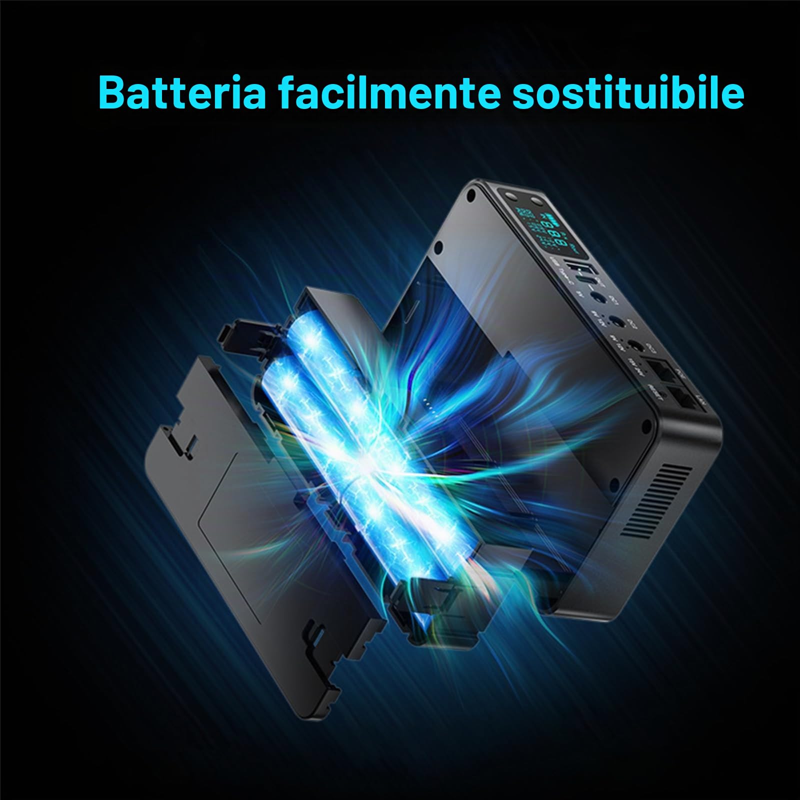 Mini UPS per Modem Router, 10400mAh(38Wh) Gruppo di Continuità 12V/2A, 24V PoE con 5V/3.6A USB
