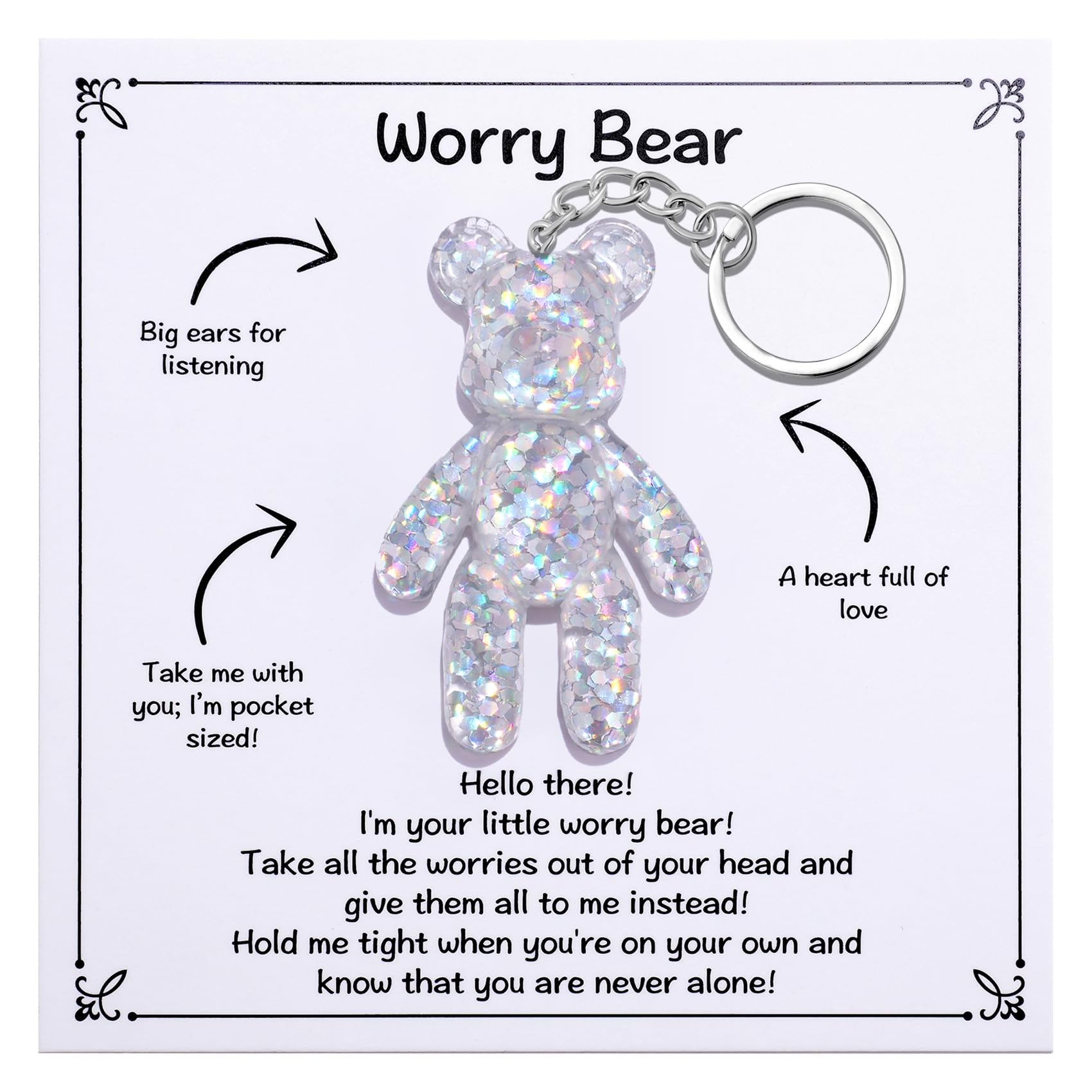 Pocket Bear Hug, Anxiety Gifts for Women Men, Mental Health Positivity Gifts for Anxious Friend, Autism Fidget Gift, Comforting Gift for Son Daughter