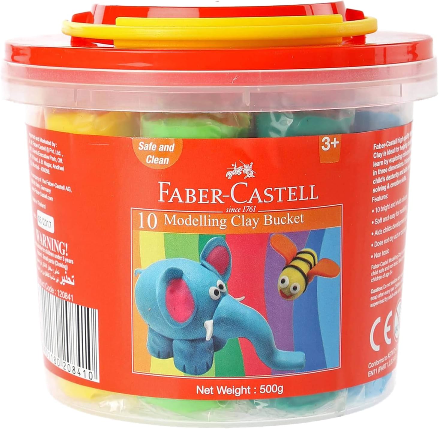 Modelling Clay 500gm 10 Colors X 50gm In A Plastic Bucket, 120841, Multi Color