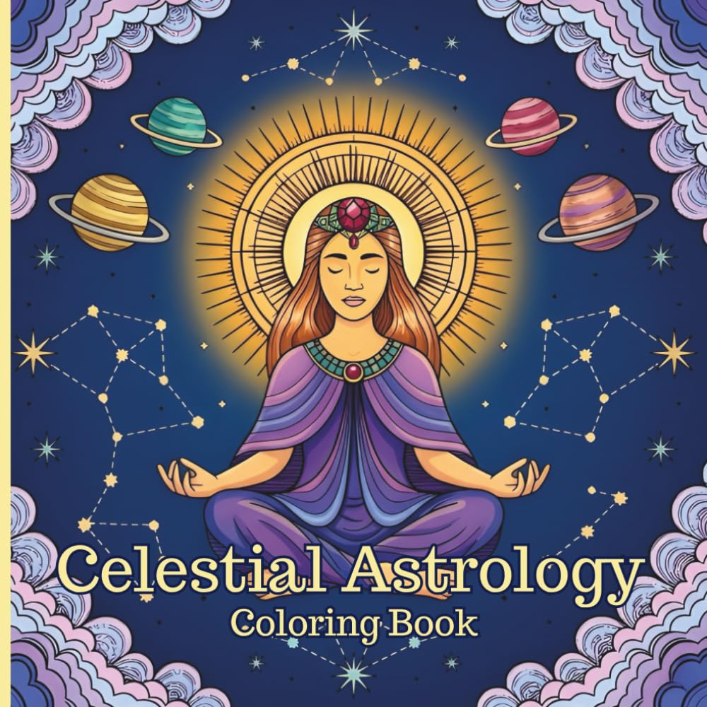 Celestial Astrology Coloring Book: 50 Cosmic Zodiac, Celestial Symbol and Mystical Astrology Illustrations for Relaxation, Mindfulness and Creative ... Zodiac Coloring Book for Astrology Lovers