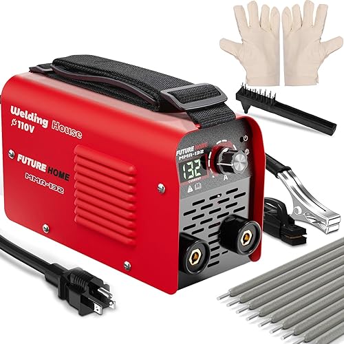 110V Portable Arc Welder - MENSHINE MMA132 IGBT Welding Machine with Smart Digital Control, Anti-Stick Design, Lightweight for Metal Repair, DIY Projects & Outdoor Work