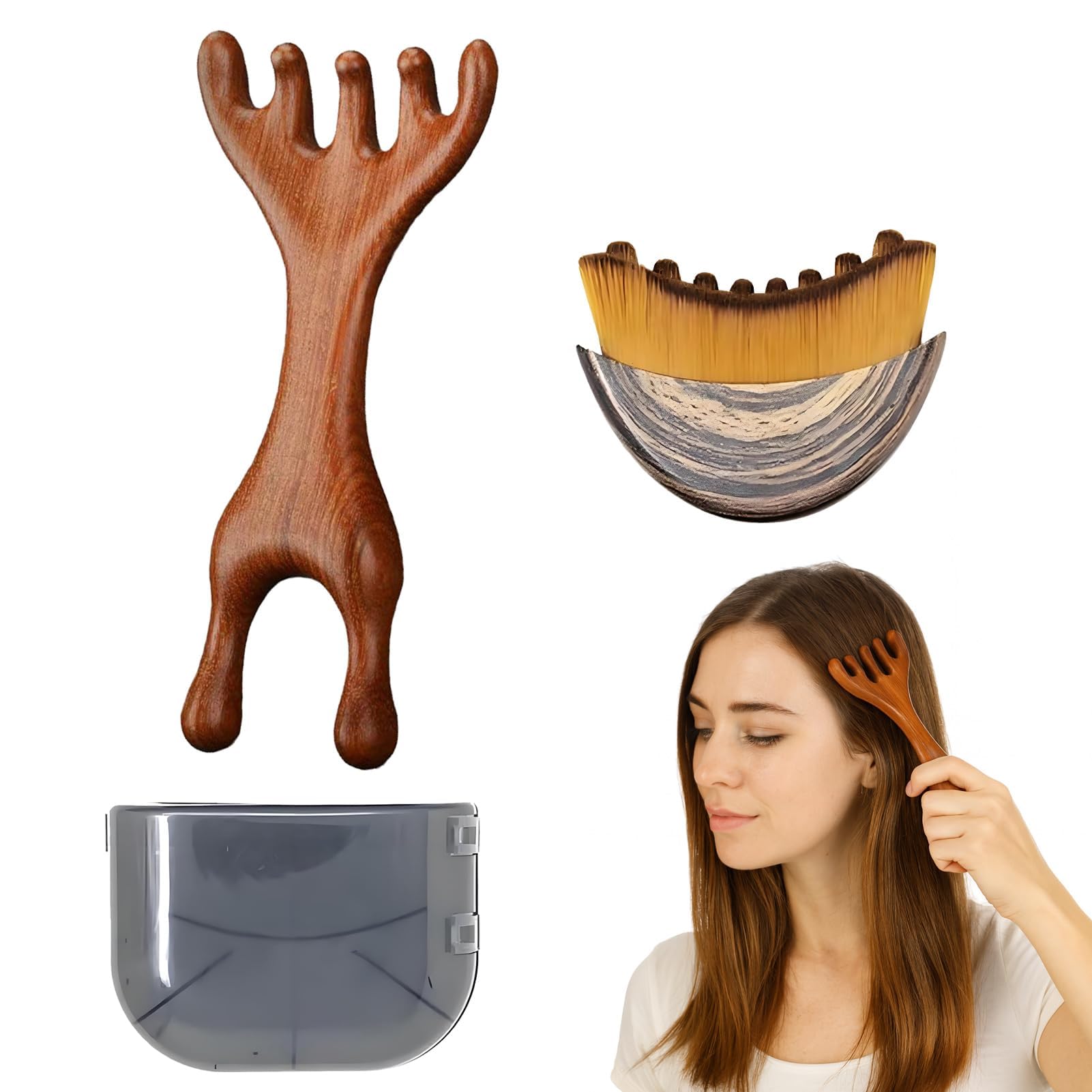 2Pcs Lymphatic Contour Face Brush, Lymphatic Brush, Lymphatic Drainage Tool,Facial Massage Set for Puffiness Reduction, Face Massager Tool, Dual Design with Storage Case for Jawline and Cheek Definition-picture-43