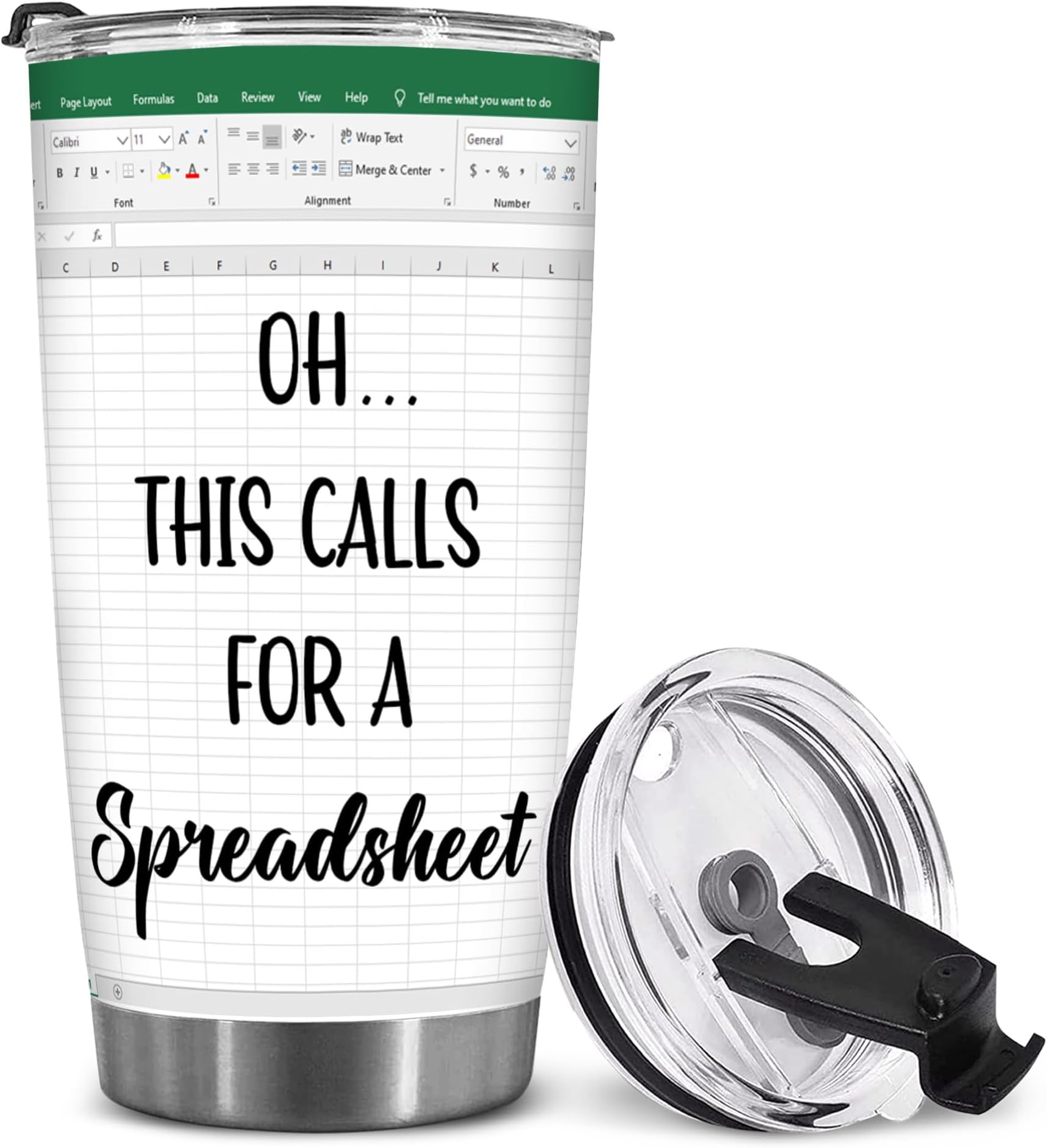 BECHUSKY Accountant Gifts Spreadsheet Tumbler, Accountant Gifts Spreadsheet For Boss Tumbler 20OZ - Gifts Coffee Mug For CPA Nerd Family Men Women Coworker Christmas