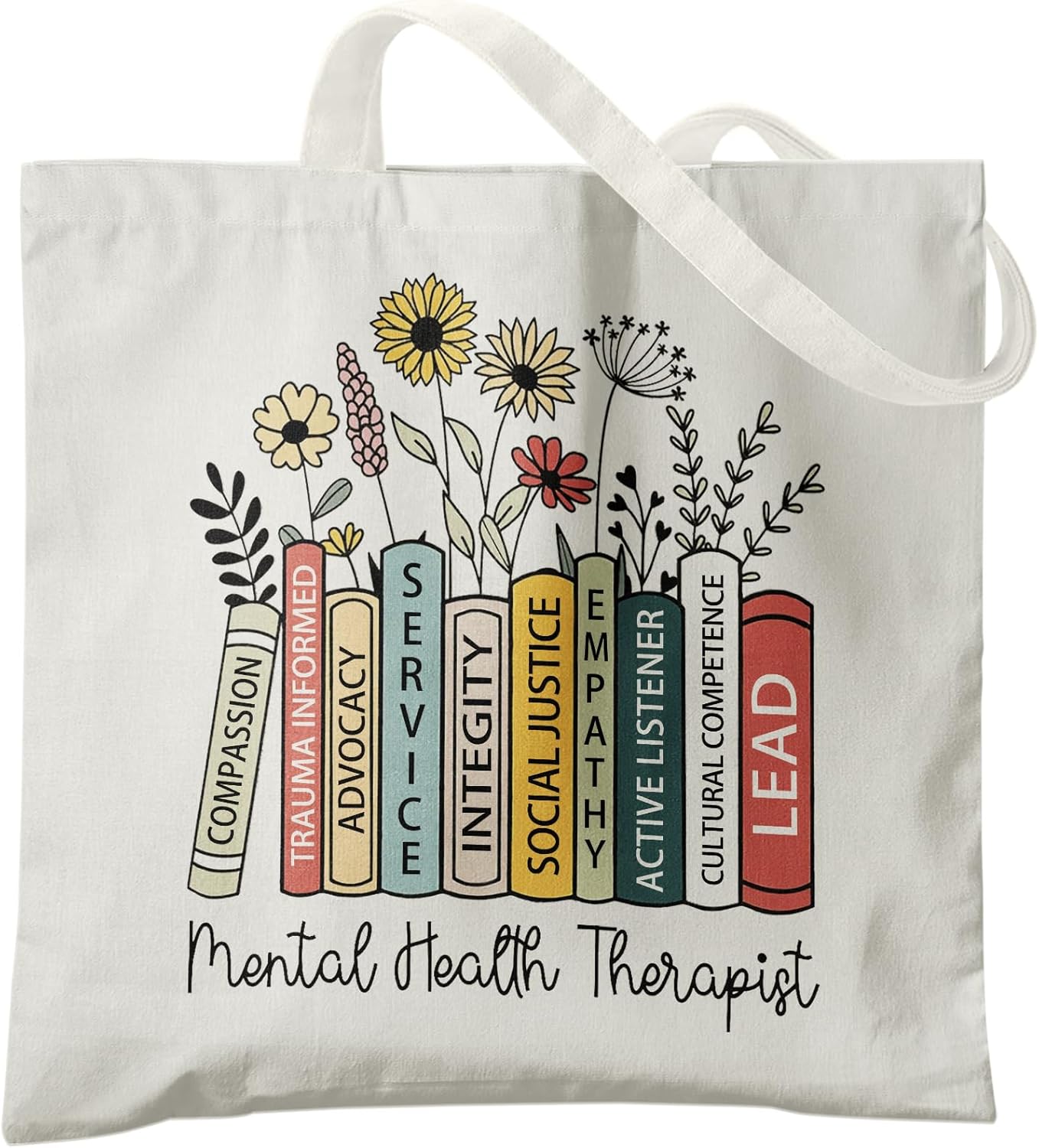 Mental Health Canvas Tote Bag - Aesthetic Canvas Shoulder Bag for Women