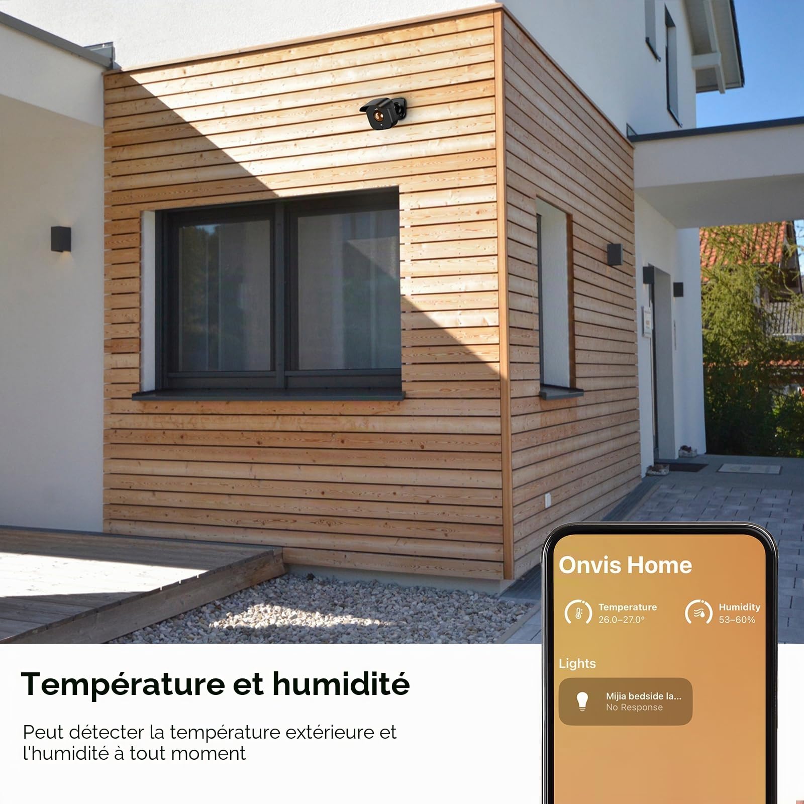 Onvis Détecteur de mouvement extérieur Thread, détecteur étanche IP66 avec capteurs de lumière, température et humidité, pour système d'alerte et d'automatisation