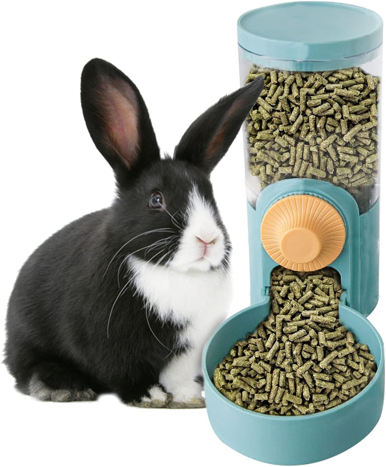 kathson 35oz Hanging Computerized Meals Water Dispenser Gravity Pet Auto Feeder Waterer Set for Rabbit Cat Canine Chinchilla Guinea Pig Hedgehog Ferret (Meals Dispenser)