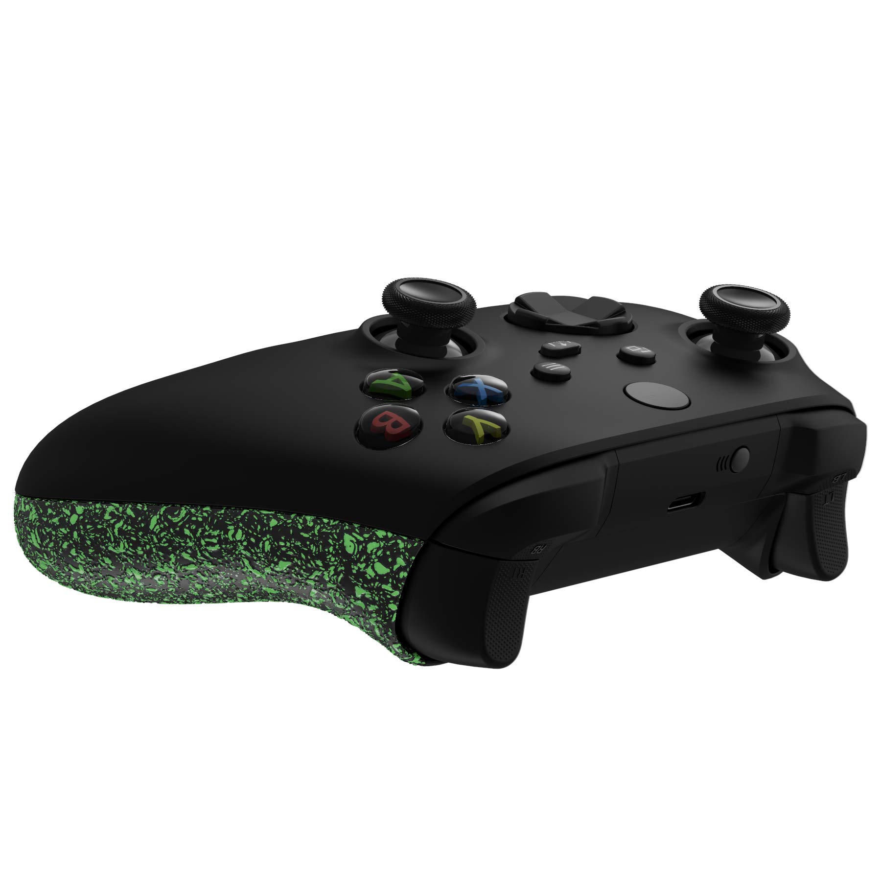 eXtremeRate Carcasa de Grip para Xbox Series X S Mando Asa Izquierda Derecha Empuñadura Antideslizante 3D Mango para Xbox Series S X Control-No Incluye Mando(Salpicaduras Verdes)