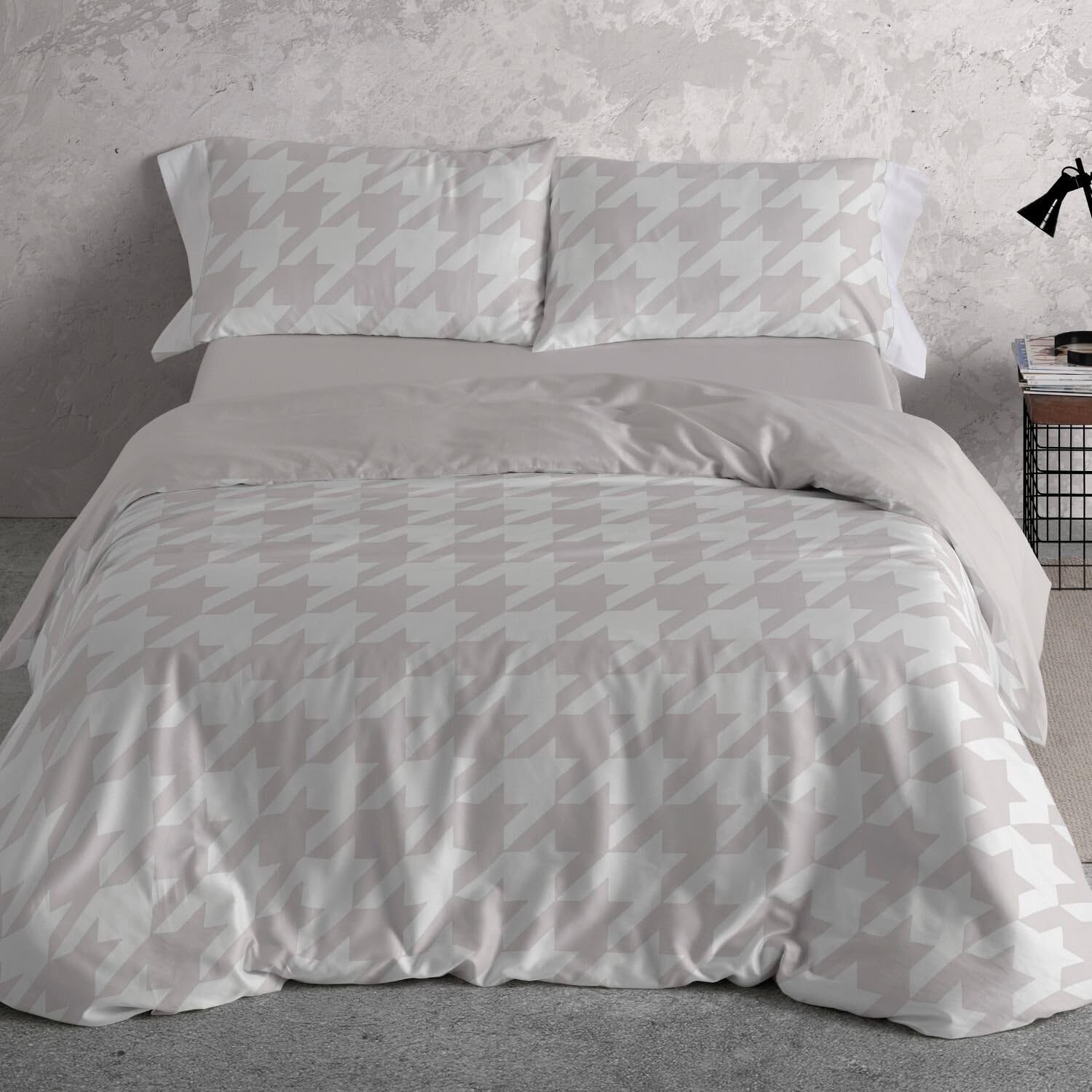 Burrito Blanco | Funda Nórdica 100% Algodón Cama 135 Quarzo | Incluye Bajera y Funda de Almohada | 144 Hilos | Tacto Suave | Larga Duración | Fácil Planchado | Apto Secadora
