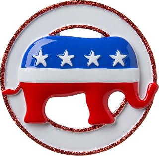 Personalized Republican Christmas Ornaments 2025 - Custom Christmas Ornament Republican Elephant Ornament Patriotic Political Gifts Ornaments for Tree