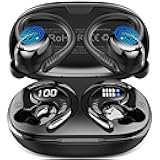 Wireless Earbuds Sport, 2025 Bluetooth 5.4 Headphones with Earhooks, 50H Stereo Deep Bass Over Ear Buds with 4 ENC Mics, IP7 Waterproof Earphones for Running Workout Gym (Android/iOS)