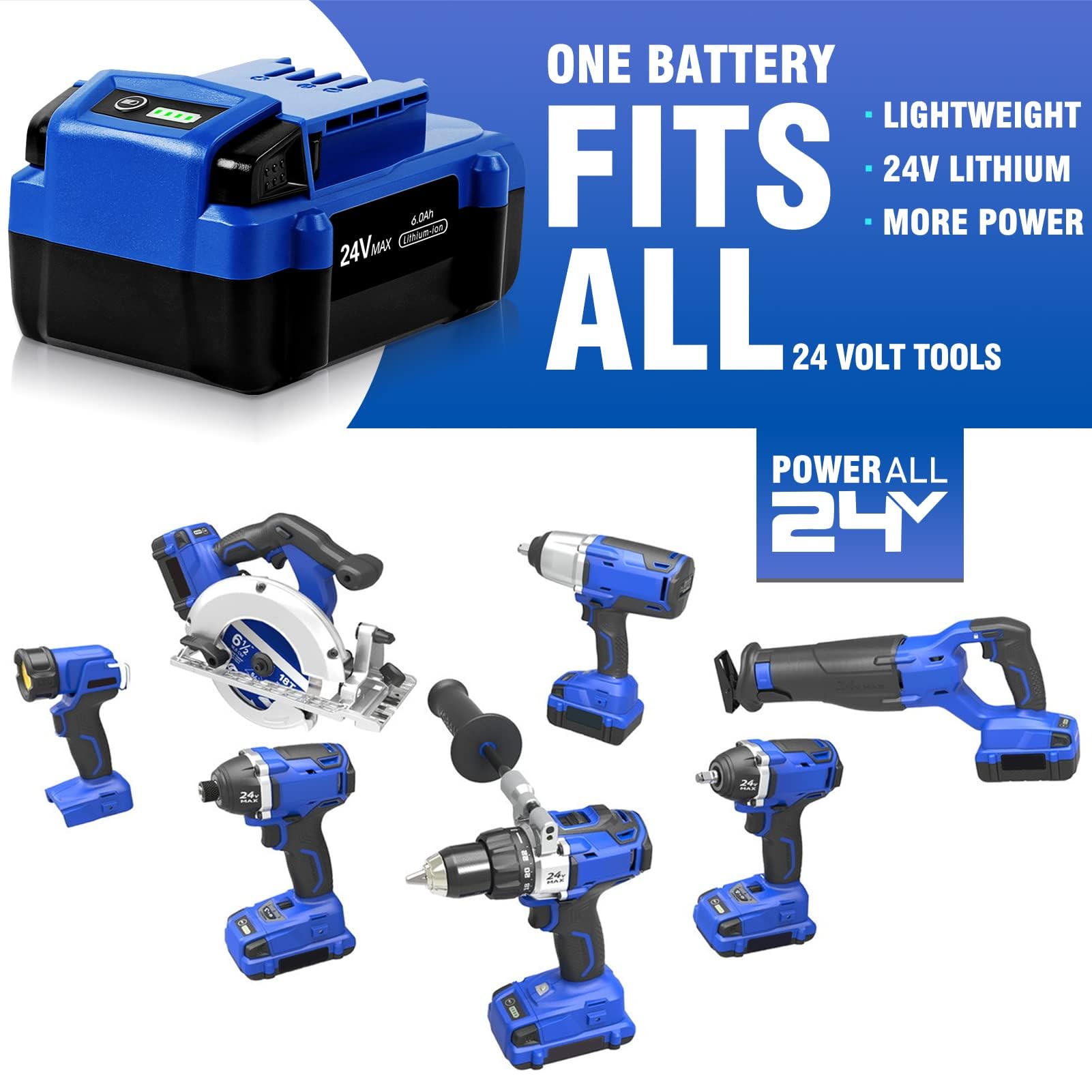 Kobalt 24 Volt Battery 2PACK DSANKE 24V 5000mAh Lithium-ion Battery For Kobalt 24V Max KB624-03 KB524-03 KB424-03 KB224-03 KB124-03 0673802 1051230 Lithium Ion Cordless Tools Battery Kobalt 80v Battery