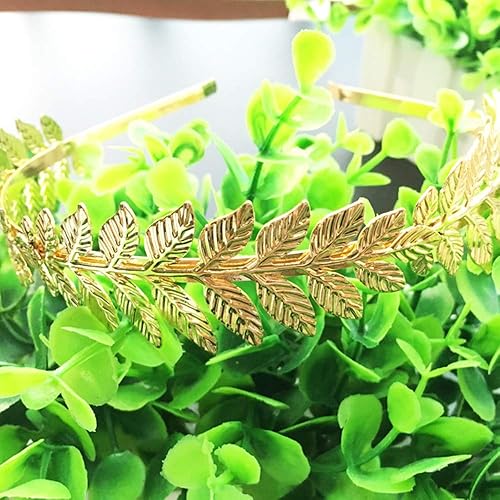Miniatura 7 de Diadema de hojas con corona de diosa romana, banda para el cabello, bohemia, para novia, Navidad, para mujeres y niñas, diadema de boda, decoración