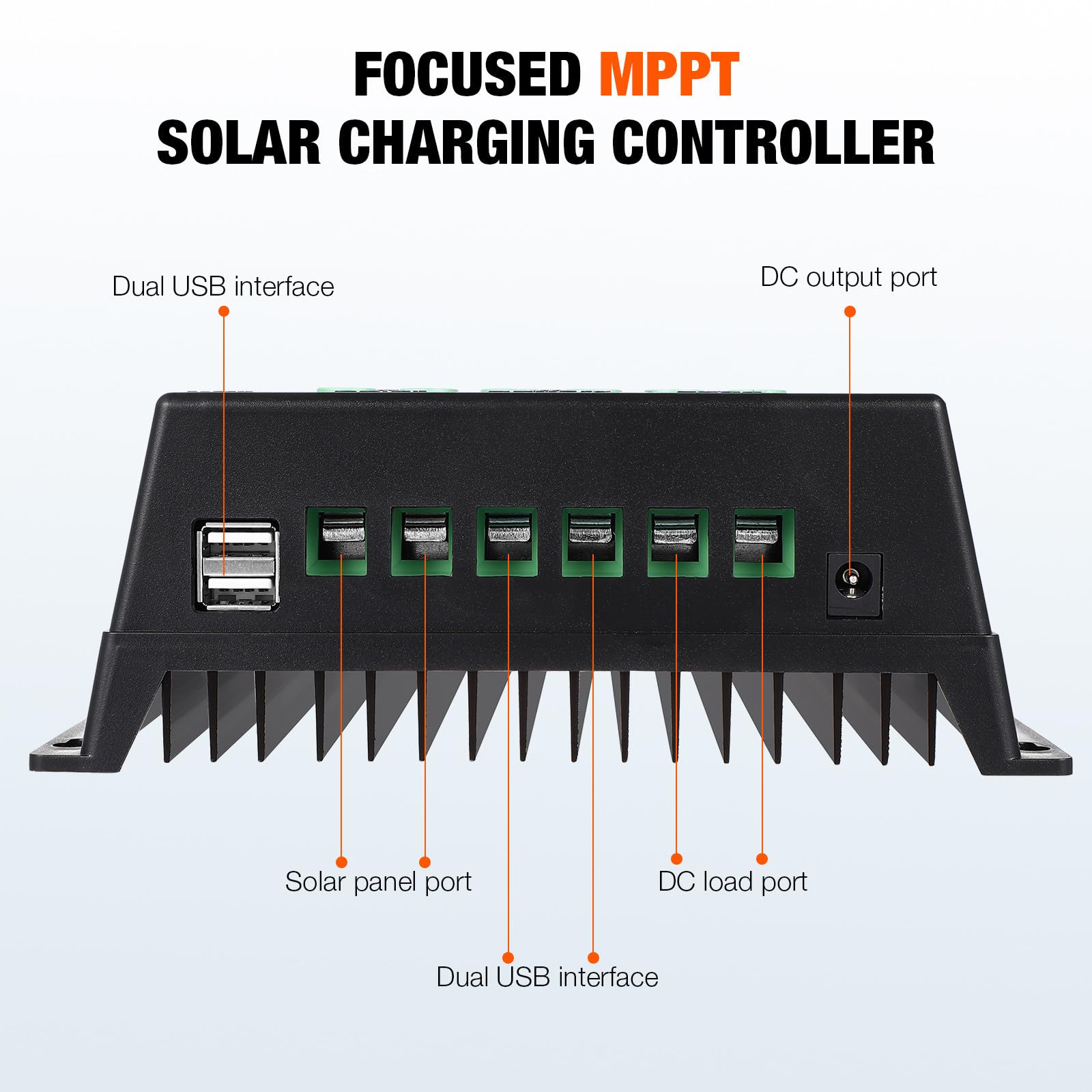 Controlador de Carga Solar Negro 100a Mppt 12v 24v 36v 48v
