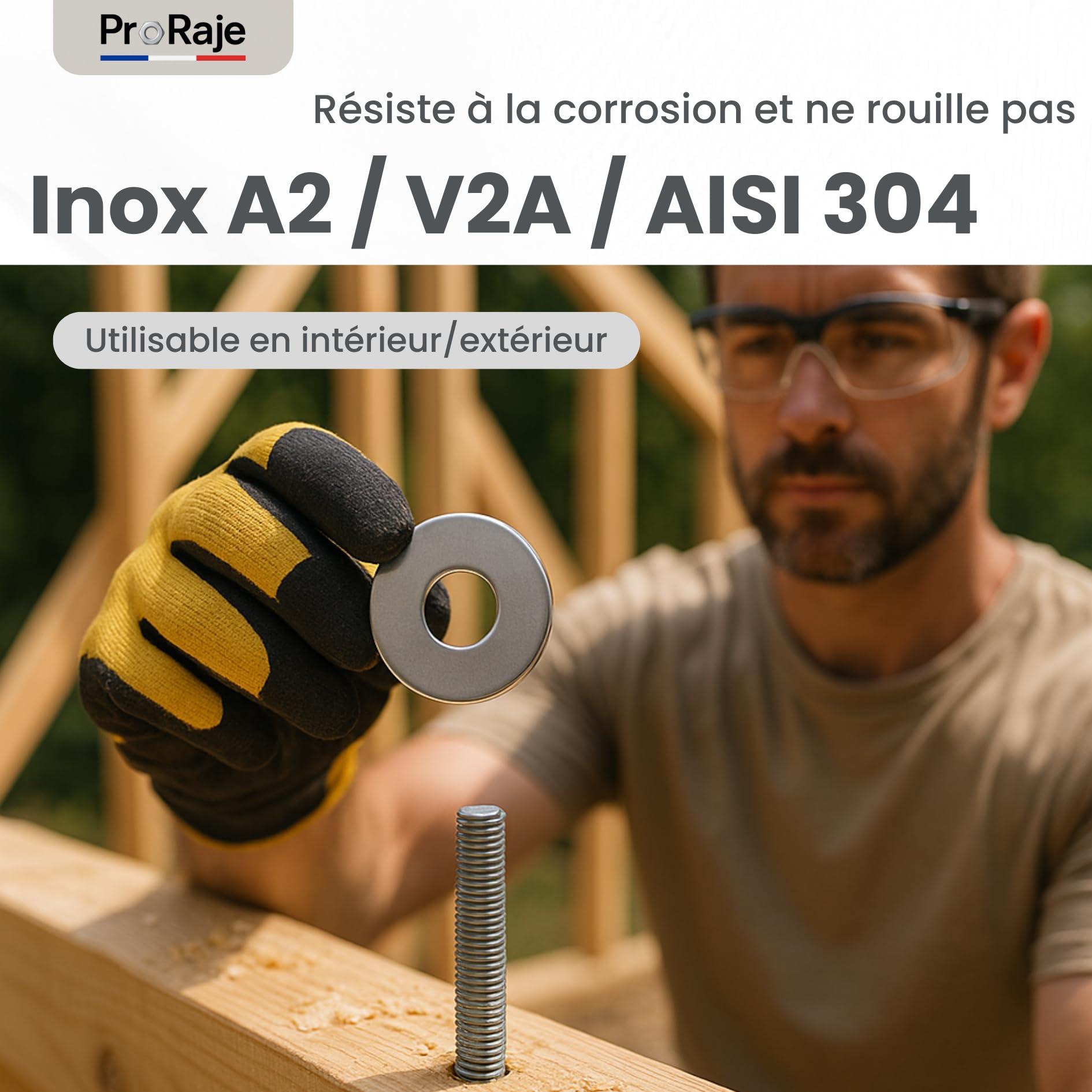 Stainless Steel Washers M8 x 40mm - Thickness 1.5mm, A2 stainless steel (AISI 304), M8 x 40 mm - ép. 1,5mm - Image 2