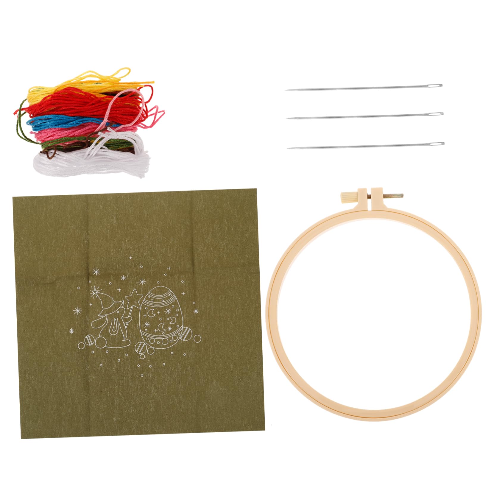 NUOBESTY 4 Sets Kit De Bordado Juego De Cuentas Aro De Punto De Cruz Coser Kit De Costura De Viaje Maquina De Bordar Kits De Bordado Con Aguja Perforadora Kit De Manualidades El Plastico