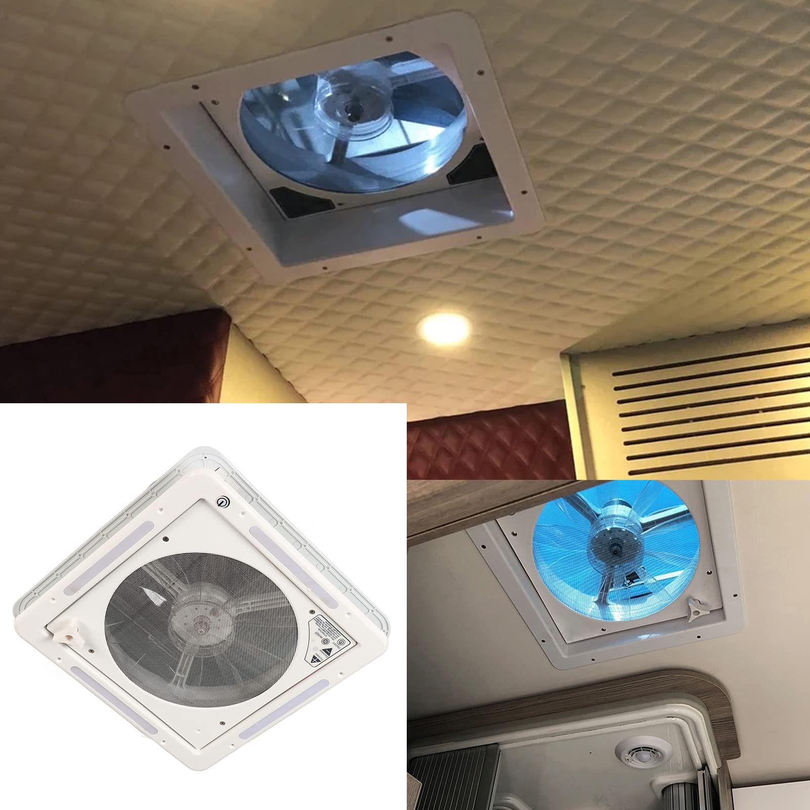 Amazon.co.jp: 16.5x16.5インチ RVルーフファンベント 12V